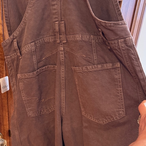 NWT Free people Good Luck Barrel Overalls jumpsuit Sz M - Picture 7 of 11